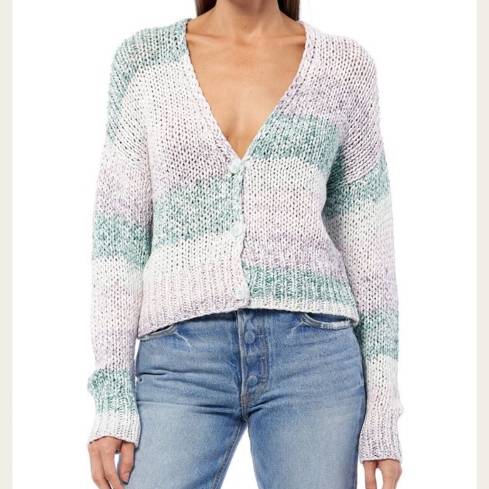 360 Sweater cardigan sweater Lilac/Aqua